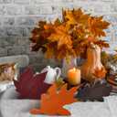 Qunclay 3 Pcs Fall Thanksgiving Decor Maple Leaves Wood Sign Autumn Leaves Wooden Table Centerpieces Fall Tiered Tray Decor Decorations for Thanksgiving Home Table Desk