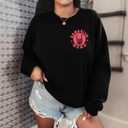 UNIQUEONE Overstimulated Moms Club Sweatshirt for Women Crewneck Mama Sweatshirt Mom shirts Oversized Pullover Tops (Black, M)