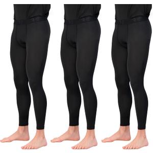 Real Essentials 3 Pack: Men's Active Compression Pants - Workout Base Layer Tights Running Leggings (Available in Big & Tall) (XL)