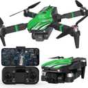 TT19 Foldable 1080P Drone with Camera for Adults, 270 Obstacle Avoidance, Brushless Motor Drones RC Quadcopter with Optical Flow Positioning, Level 3 Wind Resistance, Altitude Hold, Green