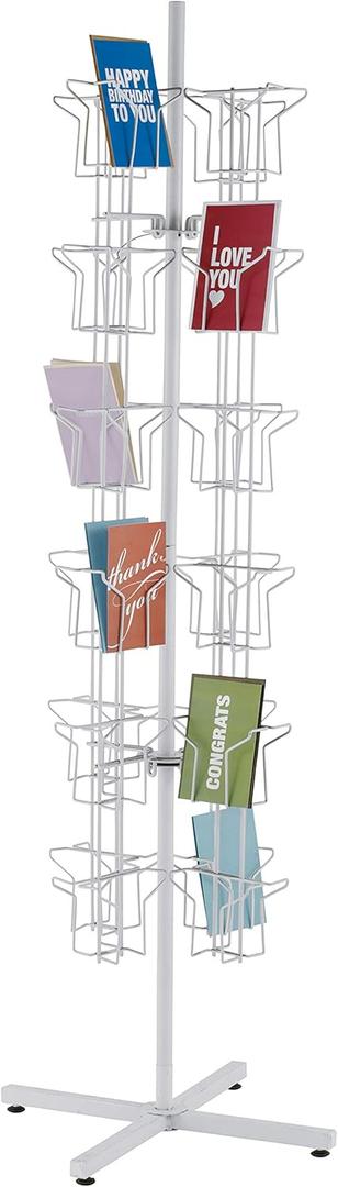SSWBasics Rotating Greeting Card Rack - 48 Pocket - Overall Dimension: 65H x 16D - 48 Pockets Total (Each 5W x 7H x 1 5/8D) - Perfect for Thrift, Retail, Grocery, and Convenience Stores SSWBasics Rotating Greeting Card Rack - 48 Pocket - Overall Dimension: 65H x 16D - 48 Pockets Total (Each 5W x 7H x 1 5/8D) - Perfect for Thrift, Retail, Grocery, and Convenience Stores