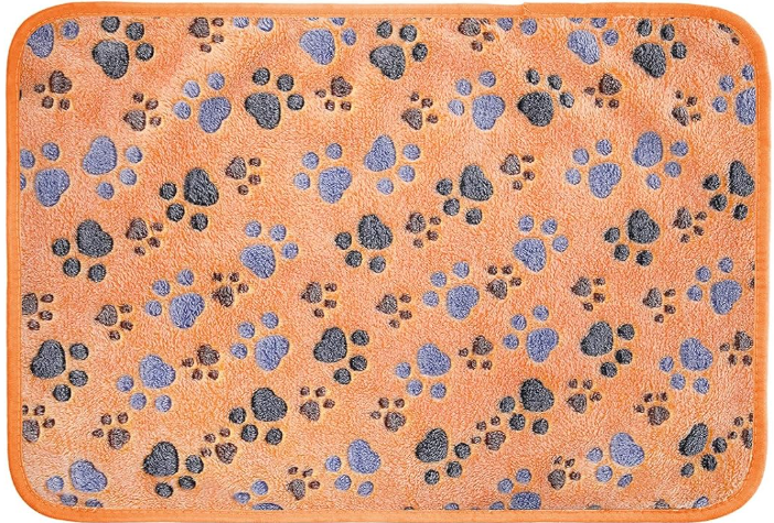 Tatuo Dog Blanket for Pet Puppy Teething Toys Paw Print Fleece Blanket for Pet Cat Soft Warm Sleep Mat Guinea Pig Cage Mat(24 x 47 Inch)
