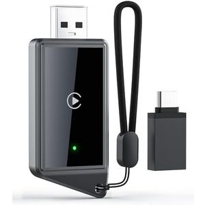 BILTRTE Wireless CarPlay Adapter for iPhone - Convert CarPlay Wired to Wireless, No Latency, Plug and Play, Compatible with iOS 10+ & OEM Wired CarPlay Cars