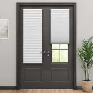 LazBlinds Cordless Cellular Shades for French Doors, No Drill French Door Blinds for Privacy, Blackout Light Blocking Honeycomb Shades for Sliding Doors Front Door Patio, 1 Pack, 24" W x 78" H, White