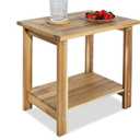 Double Adirondack Side Table, Weather-Resistant Rectangular End Table for Patio, Garden, Lawn, and Living Room. Ideal as a Stylish Indoor and Outdoor Side Table Companion, Light Natural