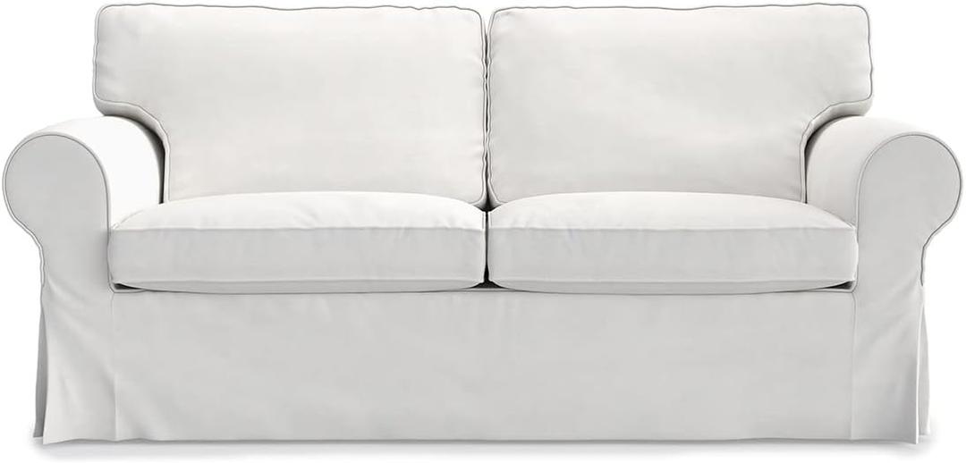 Ektorp Loveseat Cover Replacement for IKEA Ektorp Couch Cover, Ektorp Sofa Cover, Ektorp Cover Only!(Ektorp 2 Seat Cover-Cool White)