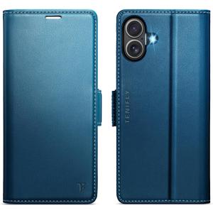 for iPhone 17 Case Wallet with RFID Blocking Card Holder, PU Leather Kickstand Protective Flip Phone Cover Fit for iPhone 17 6.3" Blue