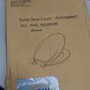 19" Elongated Almond Toilet Seat Cover, Slow Close Polypropylene Design with Never Loosen Lid, Quiet and Easy to Install & Clean