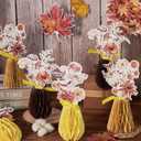 Paper Jazz Burnt Orange Flowers Table Decoration,9pcs Fall Centerpieces for Tables,Orange Flowers for Home Indoor,Dahlia Decoration Applies to Wedding,Fall Party,Thanksgiving,Halloween.