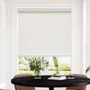 Persilux Free-Stop Cordless Blinds for Windows, Natural Woven Fabric Light Filtering Roller Shades for Windows (Cream 58" W x 72" H) UV Protection Privacy Window Shades for Home, Living Room, Office