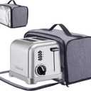 Toaster Cover with Base for 2 Slice Wide Slot, Compatible with Cuisinart, Small Bread Cover, Dust Covers with Zipper Closure (Cover Only)
