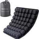 Sodurue Travel Cushion Airplane seat, Airplane seat Cushion for Long Flights, Press Type air Inflatable Wheelchair seat Cushion for Car,Office, Stadium, Ergonomic Comfort Support, Heavy Duty, Black (49 Air Bag)
