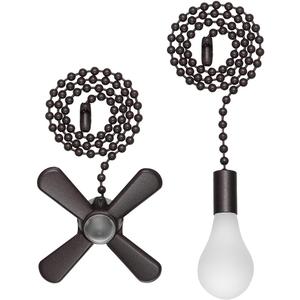 SmoTecQ Ceiling Fan Pull Chain Extender with Decorative Frosted Glass Bulb and Fan Cord, Fit All Standard 3mm Diameter Ceiling Fans and Light Fixtures Factory Pull (ORB)