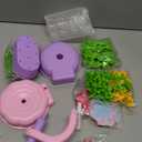 PERRYHOME Fabric Flower Bouquets Toys, 300+ Pcs Birthday Gift Activity Kit, 2 Gameplays STEM Craft for Kids, Reusable DIY Bouquets Maker Mothers Day Gifts for 3 4 5 6 7 8 Years Toddler Girl Gift (Pink Purple)