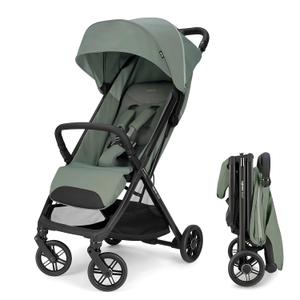 Inglesina Quid Lightweight Compact Travel Stroller for Baby & Toddler 0-55 lbs One-Hand Fold, Reclining Seat, Airline Approved, Car Seat Compatible, UPF 50+ Canopy Planet Green