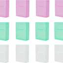 It's Academic Crayon Box with Hinged Lid and Snap Closure, Clear, Purple, and Green Plastic, 16-Pack  