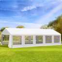 32 ft. x 20 ft. Large Outdoor Canopy Party Tent with Removable Protective Sidewalls and Versatile Uses, White