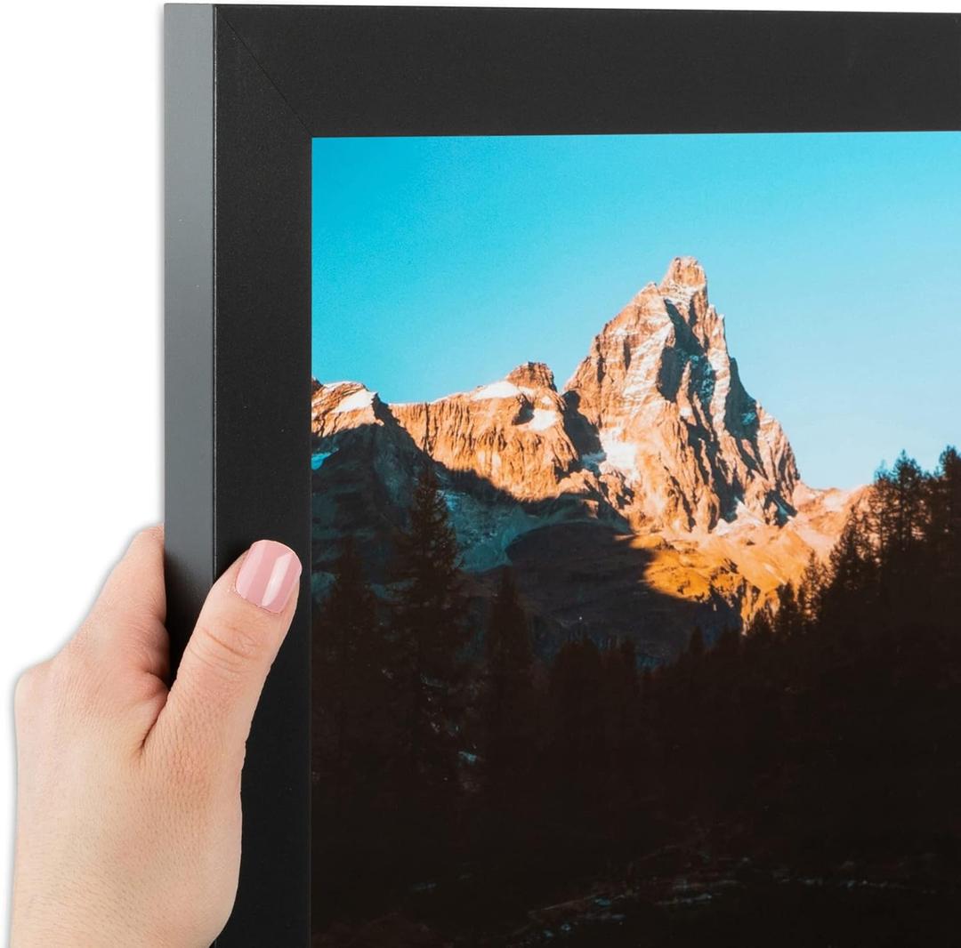 5x20 inch Satin Black Picture Frame