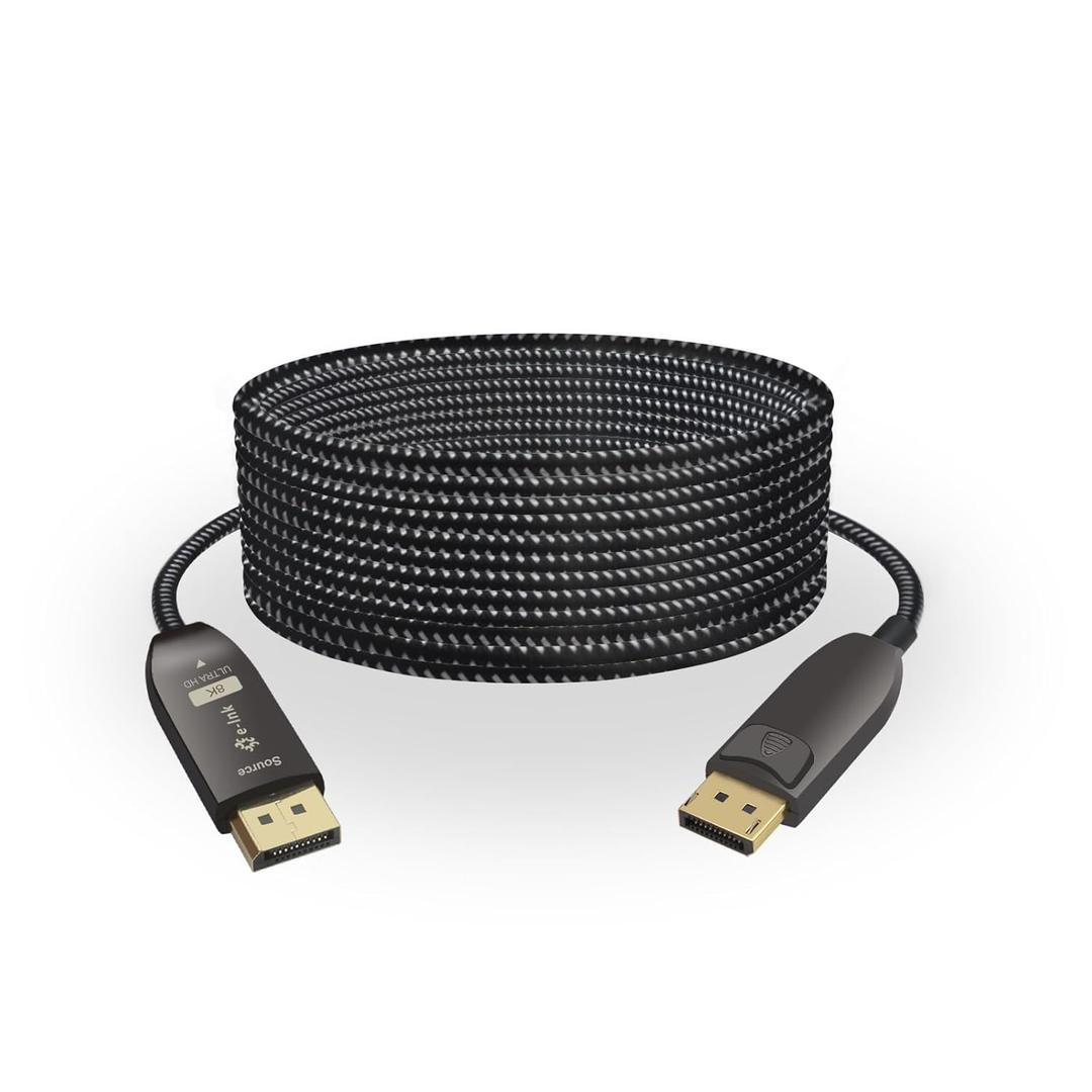 DP1.4 Fiber Optic Cable 10m(32.8ft), Ultra High Speed 32.4Gbps DisplayPort Cable 8K@60Hz 4K@144Hz 2K @165Hz Slim Braided Cable