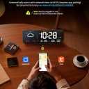 Digital Wall Clock, Digital Clock Large Display with Network Auto-Synced, Corded Smart LED Alarm Clocks Real-Time Shows Weather, Indoor/Outdoor Temp Humidity for Living Room Bedroom Classroom Office
