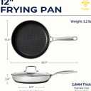 12 Inch Hybrid Nonstick Frying Pan with Lid, Tri-Ply Stainless Steel