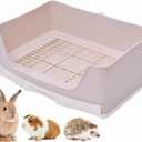 Rabbit Litter Box,Bunny Supplies,Large Pet Litter Pan Trainer with Drawer Corner for Rats Hamsters Ferret Bunny Guinea Pigs Chinchilla Small Animals,Rabbit Cage Accessories for Training Litter Pan