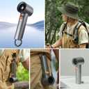 Turbo Handheld Fan with Digital Display, 100-Level Speed Adjustable & 3000mAh Battery, 8Hrs Powerful Cooling Personal Pocket Fan for Outdoor Travel Camping Activites (Grey)