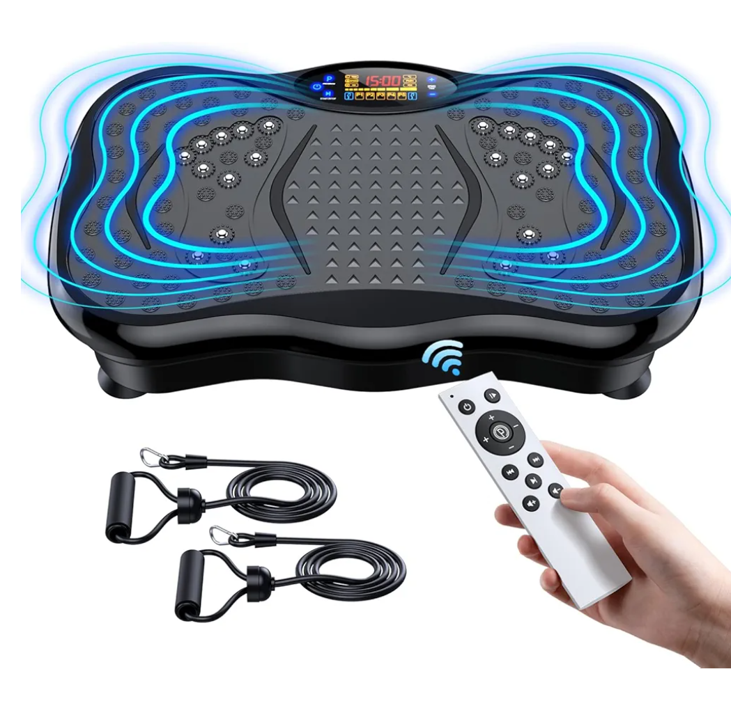 Vibration Plate Exercise Machine, Lymphatic Drainage Machine for Weight Loss, Lymphatic Drainage & Muscle Recovery, Multiple Speeds with Bluetooth & Remote, Max User Weight 330lbs