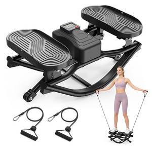 Yagud Rock Stepper for Exercise at Home, Portable Rock Stepper Side to Side with Resitance Bands,Full Body Workout Stepper Exercise Machine Low-Impact Knee-Friendly for Office