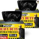 Reli. Contractor Garbage Bags 55 Gallon | 40 Trash Bags | Heavy Duty | Black Contractor