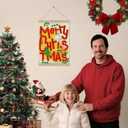 Forest Charger Christmas Wall Art Poster Canvas Print, Festive Cartoon Snowman Deer Tree Design, Merry Xmas Wall Decor for Home Living Room Bedroom Party, 12x16 Inches