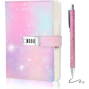 Journal with Lock, A5 Diary with Lock for Girls, 192 Pages Girls Diary for Women Teen Girls, Preppy stuff for Girls 10-12, Journal kit for Girls ages 8-12 with Pen, Pink Christmas Gifts for Girls