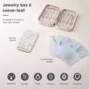 Lolalet Large Jewelry Organizer, Jewelry Storage Case with Pocket, Earrings Necklaces Bracelets Ring Zippered Storage Pouch for Women -White