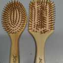 3PCS Bamboo Hair Brush Set, Natural Wooden Brush for Women, madam, Paddle Detangling Brush for Dry/Curly/Thick/Thin/Straight Hair