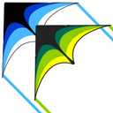 2 Pack Kites for Kids and Adults, Easy to Fly Delta Kite for Beach, Single Line Kite Set for Beginners, 63" x 30" Delta Kites for Teens with 2 * 300FT String Handles (Green&Blue)
