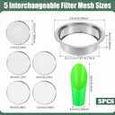 Soil Sieve Set Stainless Steel Garden Soil Sifter, Compost Mesh Sifter with 5 Interchangeable Mesh 1/3/6/9/12mm and Soil Scoops for Sand, Bonsai Soil, Rock, Filtration