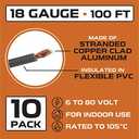 Iron Forge Cable 18 Gauge Primary Automotive Wire Assortment Pack - 10 Roll Bulk - 18 AWG Auto Wires - 100 Ft Copper Clad Aluminum Cable per Roll (Set of 10 - 100 Foot)
