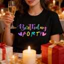 40th Birthday Gift T-Shirt Women Vintage 1986 Birthday Party Shirt Casual Short Sleeve 40 Bday Shirt Tee Tops (As Show,M) (M)