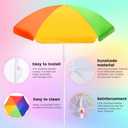 Abbylike 47 Inch Beach Umbrella for Water Table Picnic Table Shade Heavy Duty Portable Adjustable Height Sandbox Umbrella UV Protection for Beach Park Backyard Camping Garden Outdoor