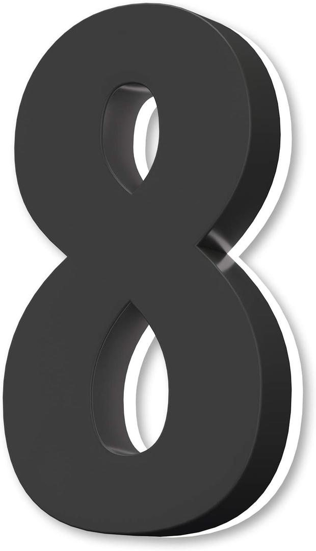 Backlit LED House Numbers 5", Stainless Steel Hand-Polished for House Address Signs, Modern House Numbers 5 Inch,Low-Voltage, Waterproof Corrosion Resistant (5 Inch Black 8)