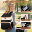 Mancro Diaper Bag Backpack for Women, Lightwight Baby Bag for Mom with 3 Insulated Pockets, Multifunctional Water Resistant Diaper Backpack for Travel with USB Port & Stroller Straps