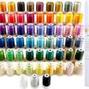 New brothread 63 Colors Compatible with Brother Polyester Embroidery Machine Thread with Bonus of 10" x10yd Medium Weight Tearaway Embroidery Stabilizer