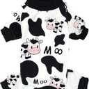 XPUDAC Dog Pajamas Soft Stretchy Cow Dog Clothes for Small Medium Dogs Pet Jumpsuit Cat Apparel-2XL