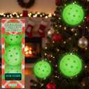 DWATAN Pickleball Glow in The Dark Ornaments, Set of 3, Luminous Green Balls, Sports Christmas Tree Decorations, Unique Pickleball Gifts, Holiday Light Dcor for Players and Fans
