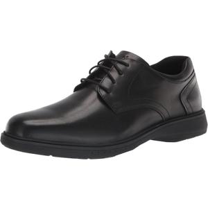Nunn Bush Men's PRO Plain Toe Oxford with KORE Slip Resistant Comfort Technology, Black, 10.5 Wide