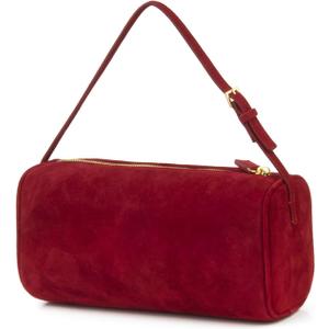 Premium Suede Leather Crossbody Purses for Women, Small Shoulder Bag with Adjustable Strap and Crossbody Hobo Bag (Red)
