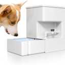 Automatic Pet Water Dispenser 8L Non-Gravity Waterer Algae-Free Avoid Dirty Water Backflow for Dogs and Cats Easy Top Fill Water Feeder Dog Cat Pets Water Bowls 2.11Gallon, White