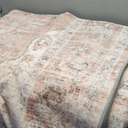 Washable Rug 9x12 Neutral Area Rugs,Ttaditional Living Room Bedroom Carpet Non-Slip Low Pile Vintage Soft Throw Rug for Dining Room Office Kitchen Indoor Nursery,Salmon