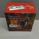 Garma Christmas Train Musical Snow Globe Lantern with Projection, Lighted Water Globe Lantern Swirling Glitter White Santa Claus for Christmas Decoration Gifts, Battery or USB Operated LED Lighted