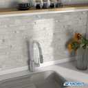 Backsplash Tile for Kitchen Peel and Stick Stone Matte Finish, Bathroom Tiles Stickers 3D Wall Panel Linear Mosaic Marble Backsplash Waterproof (5sheets,Cement Grey)